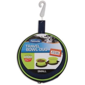 Petmate Silicone Travel Duo Bowl Green