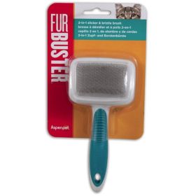 JW Pet Furbuster 2 (Option: In1 Slicker and Bristle Brush for Cats  1 count)