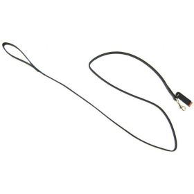 Circle T Leather Lead (Option: 6' Long  Black  6' Long x 3/8" Wide)