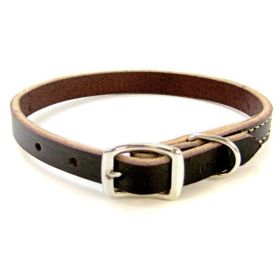 Circle T Latigo Leather Town Collar (Option: 12" Long x 3/8" Wide)