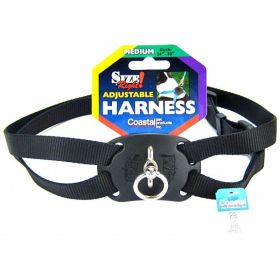 Coastal Pet Size Right Nylon Adjustable Harness (Option: Black  Medium (Girth Size 24"30"))