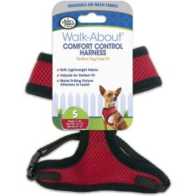 Four Paws Comfort Control Harness (Option: Red  Small  For Dogs 57 lbs (14"16" Chest & 8")