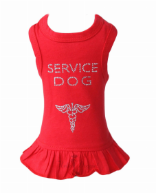 Service Dog Dress (Color: Red, size: large)