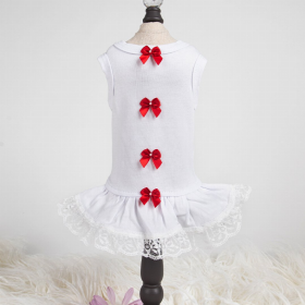 Sweetheart Dress (Color: White/Red, size: large)