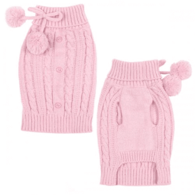 ES Cable Sweater (Color: Pink, size: small)