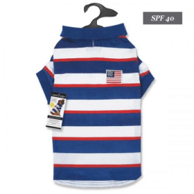 ZZ Patriotic Pooch SPF40 Polo (Color: Red White Blue, size: medium)