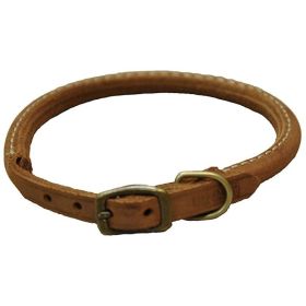 CircleT Rustic Leather Dog Collar Chocolate (Option: 14"L x 3/8"W)