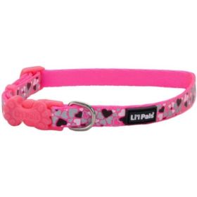 Li'L Pals Reflective Collar (Option: Pink with Hearts 812"L x 3/8"W)