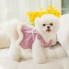 Warm and thickened dog clothes in autumn and winter; bow sweater skirt; dog sweater