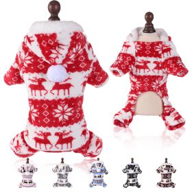 Puppy Clothes Super Soft Coral Fleece Pet Clothes Christmas Outfit (Option: Red-S)